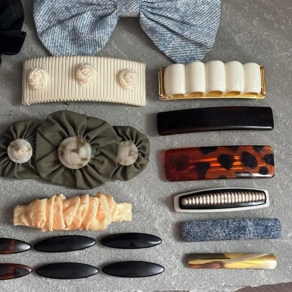 Vintage to Now Hair Accessories Lot of 27 Y2K 90s Fabric Bows Clips Barrettes